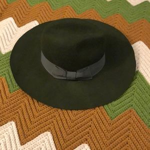 Green felt floppy hat